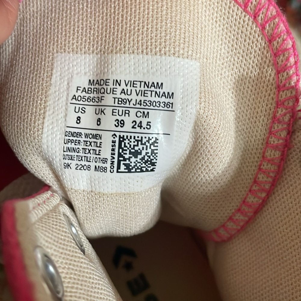 Women’s Converse Pink High-Top Platform Sneakers Sz 8/EU 39 - Picture 6 of 12